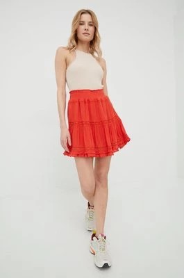 Zdjęcie produktu Superdry spódnica kolor pomarańczowy mini rozkloszowana