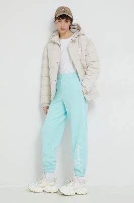 Zdjęcie produktu Superdry spodnie dresowe bawełniane damskie z nadrukiem