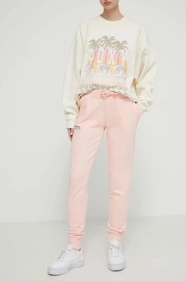 Zdjęcie produktu Superdry spodnie dresowe bawełniane kolor różowy z aplikacją