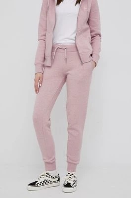 Zdjęcie produktu Superdry spodnie dresowe damskie kolor różowy gładkie