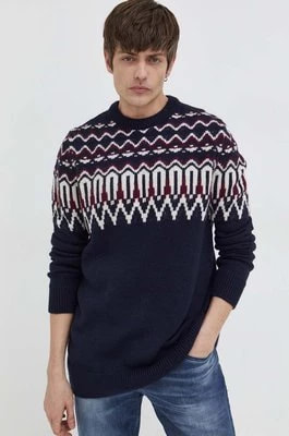 Zdjęcie produktu Superdry sweter z domieszką wełny męski kolor granatowy