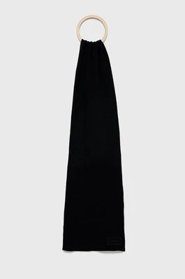 Zdjęcie produktu Superdry szalik bawełniany kolor czarny gładki