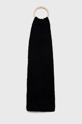 Zdjęcie produktu Superdry szalik z domieszką wełny kolor czarny gładki