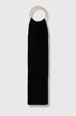 Zdjęcie produktu Superdry szalik z domieszką wełny kolor czarny gładki