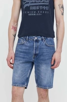 Zdjęcie produktu Superdry szorty jeansowe męskie kolor niebieski