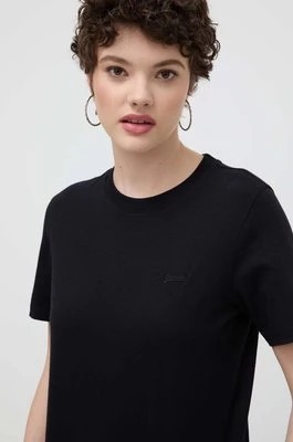 Zdjęcie produktu Superdry t-shirt bawełniany damski kolor czarny