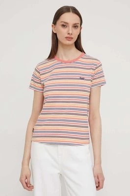 Zdjęcie produktu Superdry t-shirt bawełniany damski kolor pomarańczowy