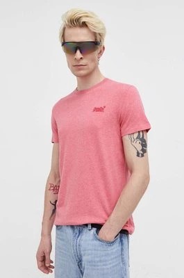 Zdjęcie produktu Superdry t-shirt bawełniany kolor różowy z aplikacją