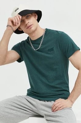 Zdjęcie produktu Superdry t-shirt bawełniany kolor zielony gładki