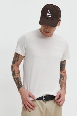 Zdjęcie produktu Superdry t-shirt bawełniany męski kolor beżowy gładki