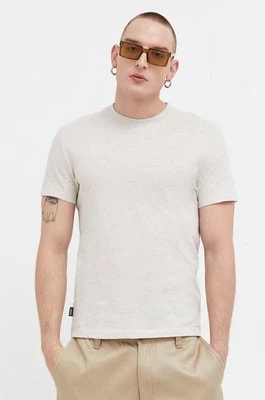 Zdjęcie produktu Superdry t-shirt bawełniany męski kolor beżowy melanżowy