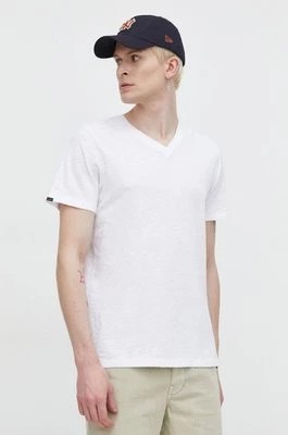 Zdjęcie produktu Superdry t-shirt bawełniany męski kolor biały gładki