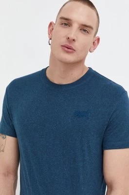 Zdjęcie produktu Superdry t-shirt bawełniany męski kolor granatowy z nadrukiem