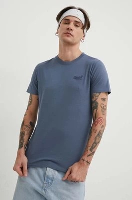 Zdjęcie produktu Superdry t-shirt bawełniany męski kolor niebieski gładki