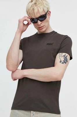 Zdjęcie produktu Superdry t-shirt bawełniany męski kolor szary gładki