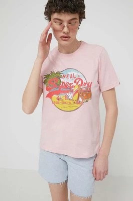 Zdjęcie produktu Superdry t-shirt damski kolor różowy