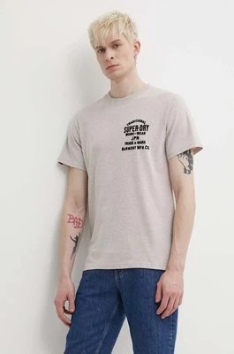 Zdjęcie produktu Superdry t-shirt męski kolor beżowy melanżowy