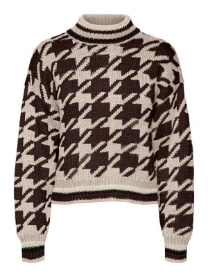 Zdjęcie produktu Vero Moda Sweter "Alecia" w kolorze beżowo-brązowym ze wzorem rozmiar: L