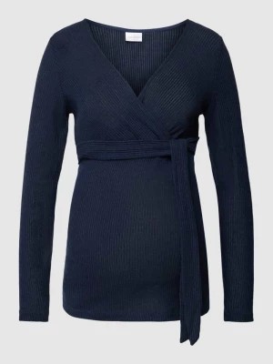 Zdjęcie produktu Sweter ciążowy z dzianiny z wiązanym paskiem model ‘ANNETTE’ Mamalicious