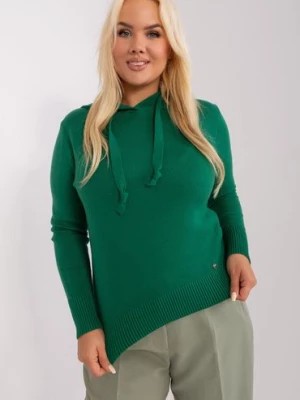 Zdjęcie produktu Sweter damski plus size z wiskozą ciemny zielony