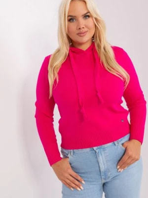 Zdjęcie produktu Sweter damski plus size z wiskozą fuksjowy