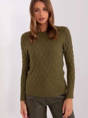 Zdjęcie produktu Sweter klasyczny z bawełną khaki