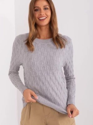Zdjęcie produktu Sweter klasyczny z bawełną szary