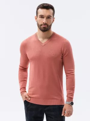 Zdjęcie produktu Sweter męski z haftem - różowy V18 E191
 -                                    L