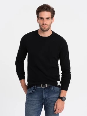 Zdjęcie produktu Sweter męski z teksturą i półokrągłym dekoltem - czarny V4 OM-SWSW-0104
 -                                    XL