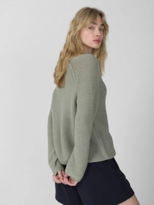 Zdjęcie produktu Sweter oversize damski - oliwkowy OUTHORN