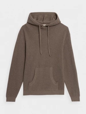 Zdjęcie produktu Sweter oversize z kapturem męski - brązowy OUTHORN