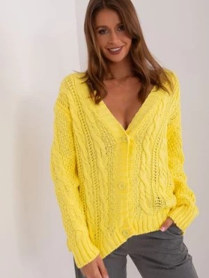 Zdjęcie produktu Sweter rozpinany z wełną żółty