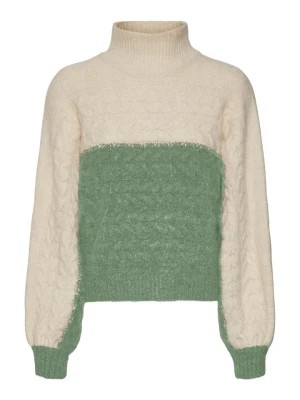 Zdjęcie produktu Vero Moda Sweter "Saga" w kolorze kremowo-zielonym rozmiar: XS