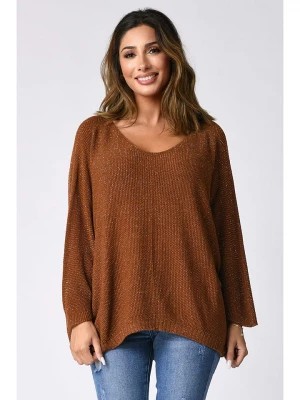 Zdjęcie produktu Plus Size Company Sweter "Sydney" w kolorze jasnobrązowym rozmiar: 44/46
