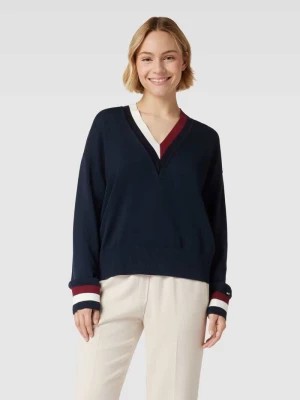 Zdjęcie produktu Sweter z czystej wiskozy z paskami w kontrastowym kolorze Tommy Hilfiger
