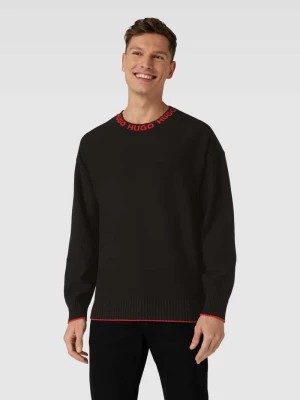 Zdjęcie produktu Sweter z dzianiny model ‘Smarlo’ w kolorze czarnym HUGO