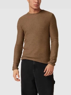 Zdjęcie produktu Sweter z dzianiny z fakturowanym wzorem model ‘JARAH’ !solid