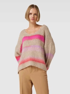 Zdjęcie produktu Sweter z dzianiny z mieszanki wełny lana i moheru ze wzorem w paski miss goodlife