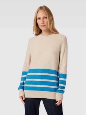Zdjęcie produktu Sweter z dzianiny z wełny lana z paskami w kontrastowym kolorze Christian Berg Woman