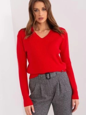 Zdjęcie produktu Sweter z dzianiny z wiskozą czerwony