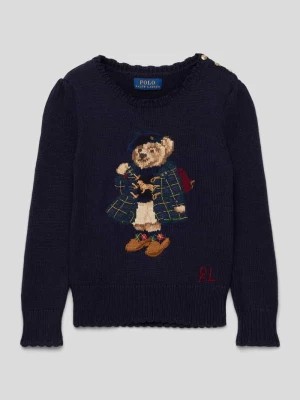 Zdjęcie produktu Sweter z dzianiny z wyhaftowanym motywem i falistym wykończeniem Polo Ralph Lauren Kids