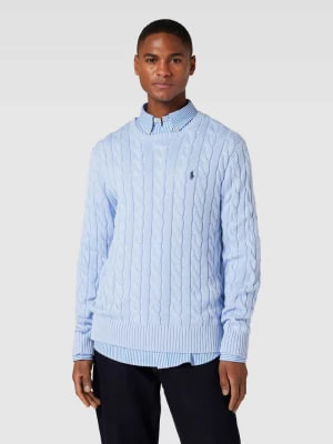 Zdjęcie produktu Sweter z dzianiny ze ściegiem warkoczowym i naszywką z logo Polo Ralph Lauren