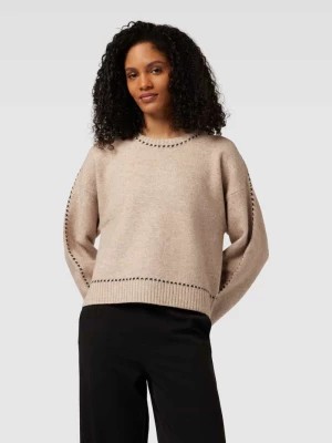 Zdjęcie produktu Sweter z dzianiny ze szwami w kontrastowym kolorze model ‘DETRI’ NEO NOIR