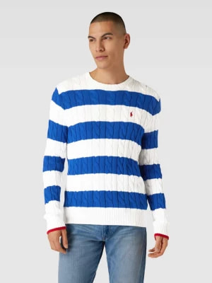 Zdjęcie produktu Sweter z dzianiny ze wzorem w paski i wyhaftowanym logo Polo Ralph Lauren