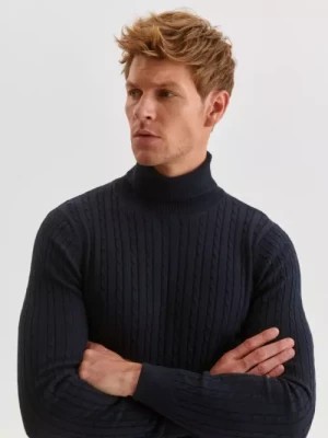 Zdjęcie produktu Sweter z golfem i drobnymi przeplotami TOP SECRET