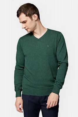 Zdjęcie produktu Sweter Zielony z Bawełną w Serek Anthony Lancerto