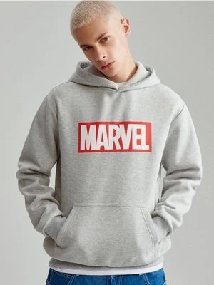 Zdjęcie produktu Szara bluza z kapturem i nadrukiem Marvel House