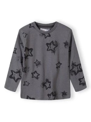 Zdjęcie produktu Szara bluzka chłopięca z długim rękawem w gwiazdy Minoti