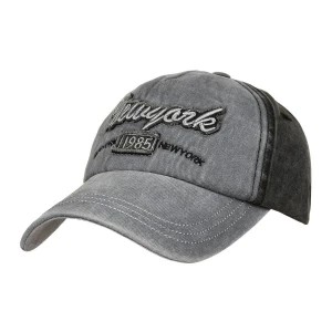 Zdjęcie produktu Szara czapka z daszkiem baseballówka vintage uniwersalna szary, srebrny Merg