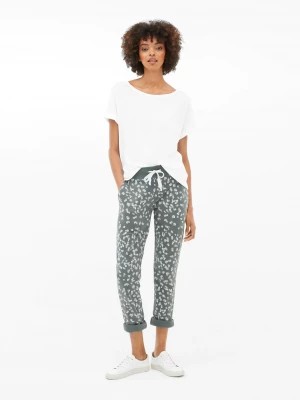 Zdjęcie produktu Szare bawełniane spodnie dresowe w prążki geparda Juvia
